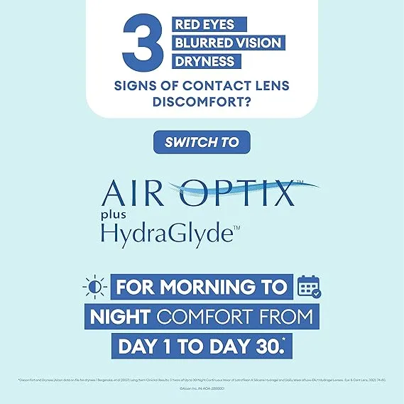 Alcon Air Optix Plus Hydraglyde 6 Lens Pack, view 3