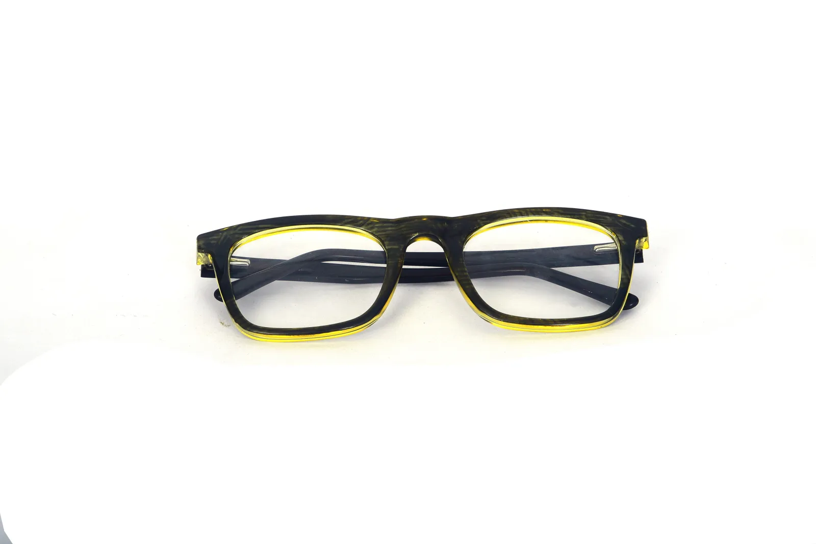 FOE 1529 Rectangle Black Yellow Full Rim Eyeglasses, view 5