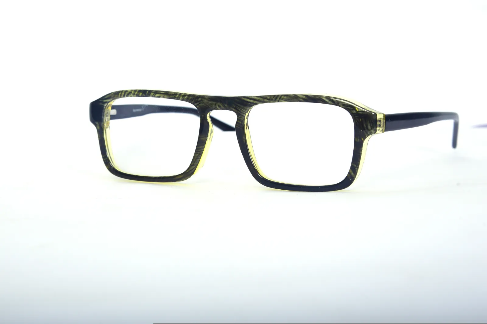 FOE 1534 Rectangle Black Yellow Full Rim Eyeglasses, view 3