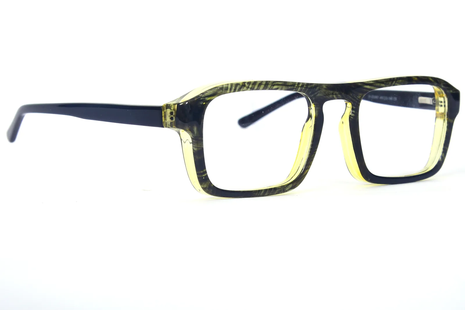 FOE 1534 Rectangle Black Yellow Full Rim Eyeglasses, view 4