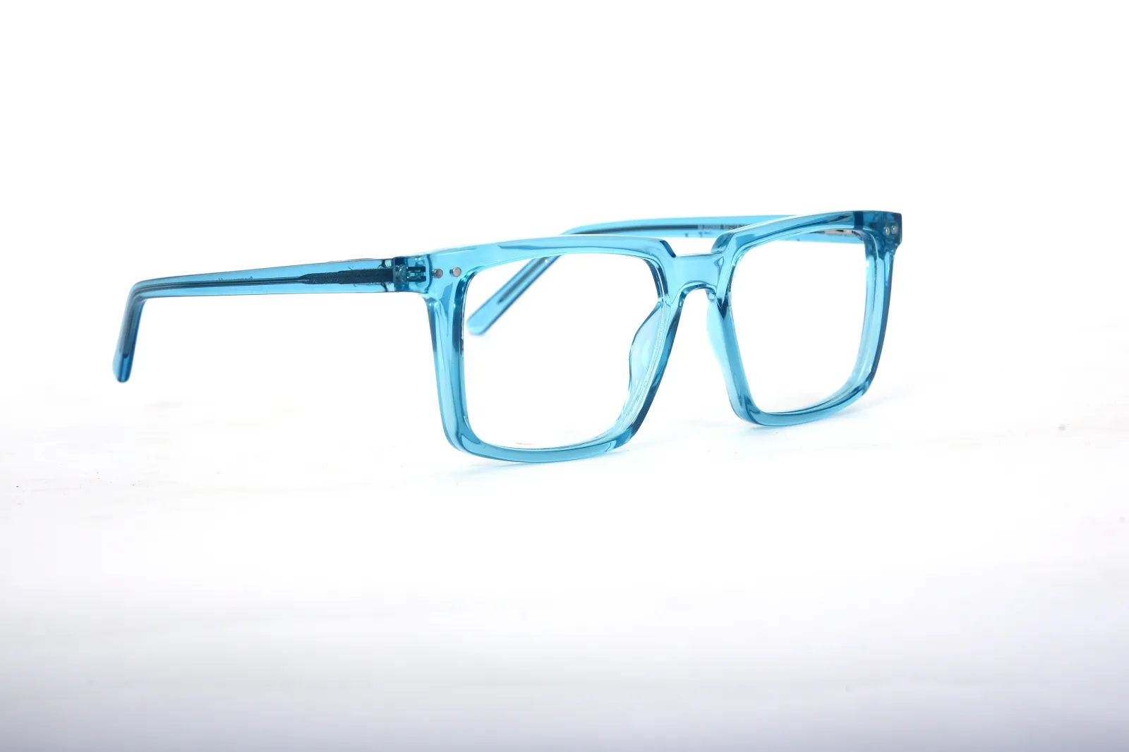 FOE 1542 Square Blue Transparent Full Rim Eyeglasses, view 4