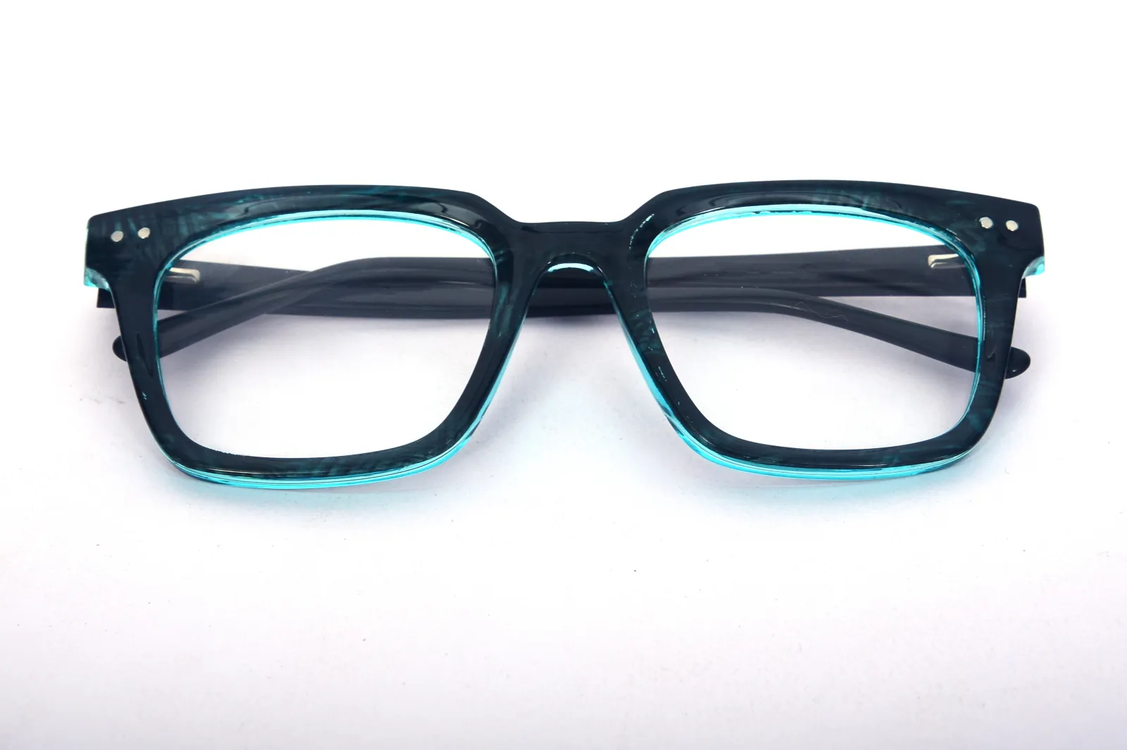 FOE 1544 Square Black Blue Full Rim Eyeglasses, view 5