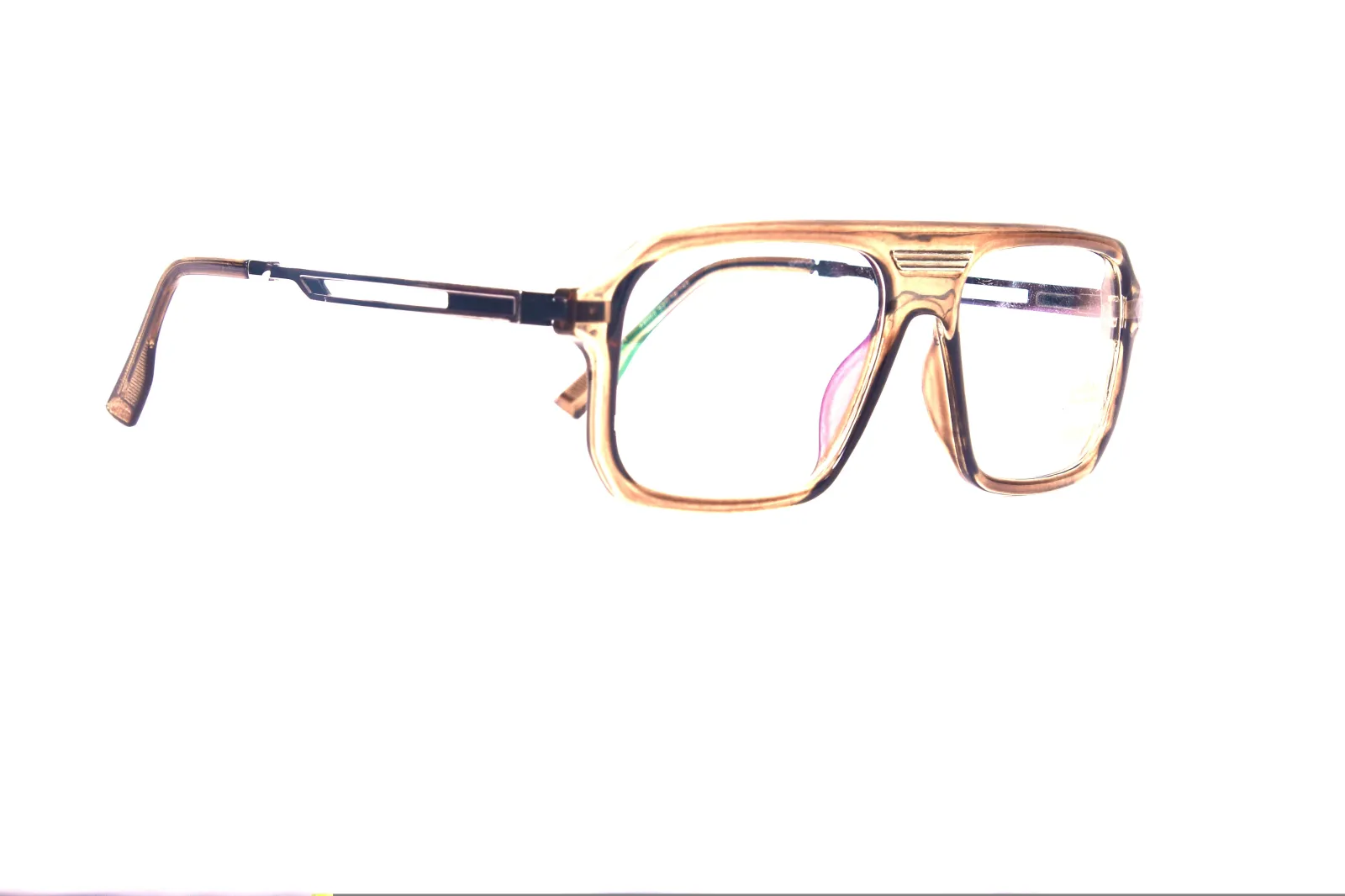 FOE 1550 Wayfarer Brown Transparent Full Rim Eyeglasses, view 4
