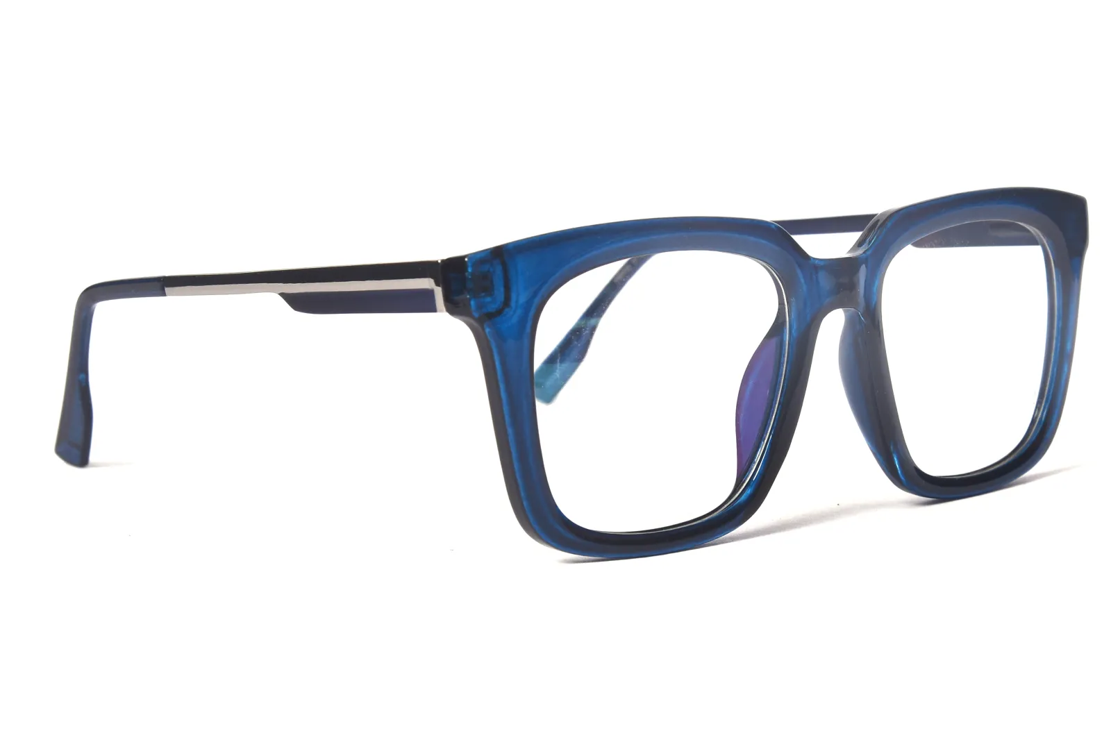 FOE 1551 Square Blue Full Rim Eyeglasses, view 4