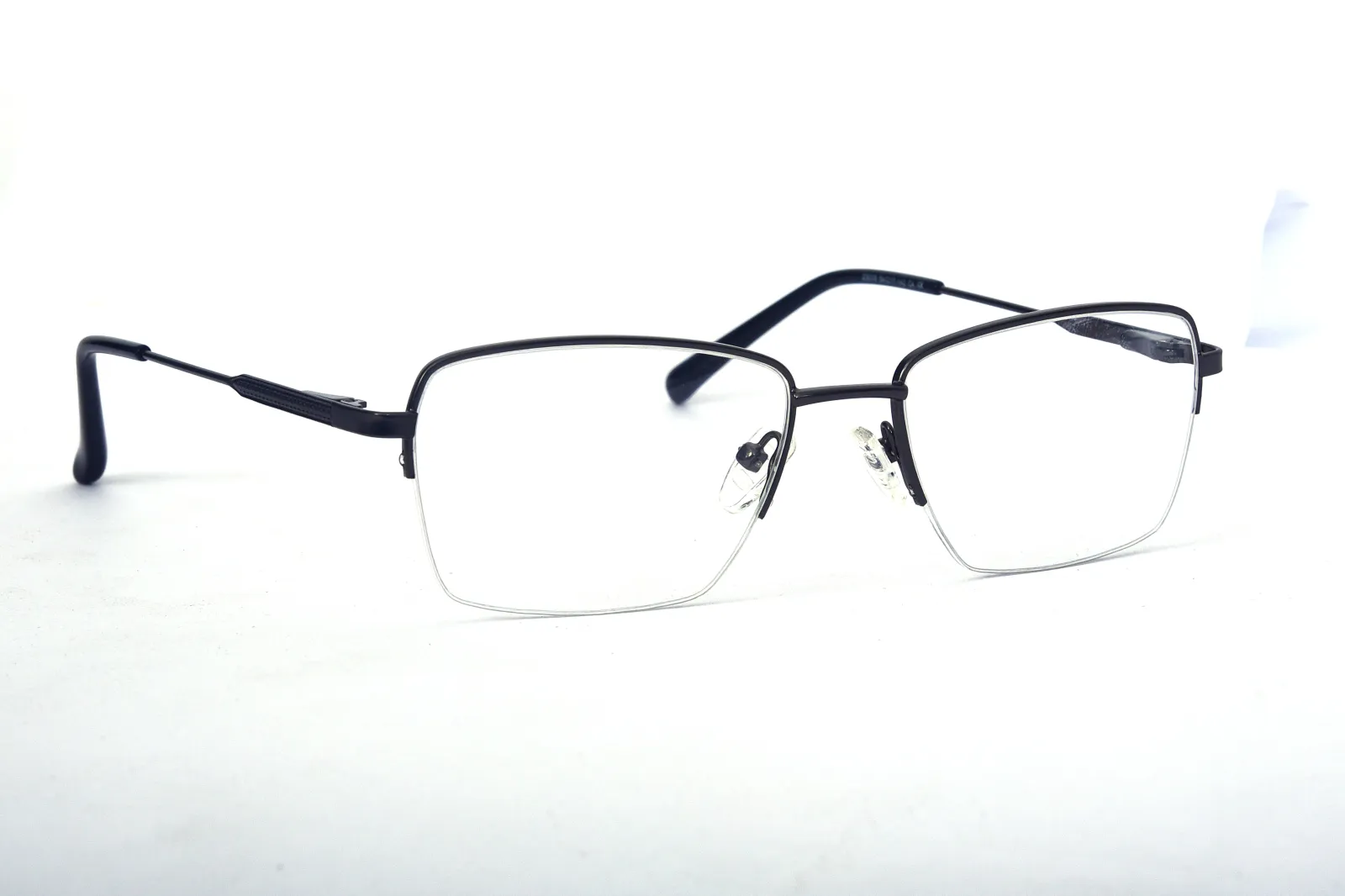 FOE 1608 Rectangle Gunmetal Titanium Half Rim Eyeglasses, view 4