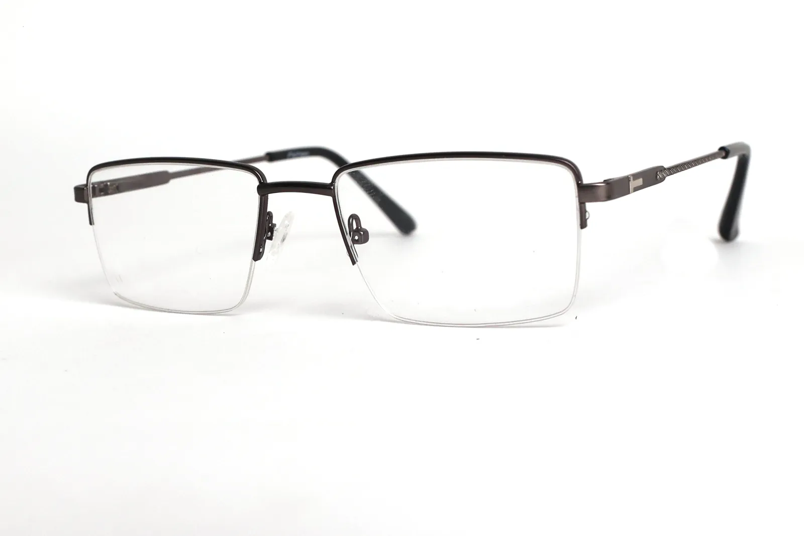 FOE 1615 Rectangle Gunmetal Half Rim Eyeglasses, view 3