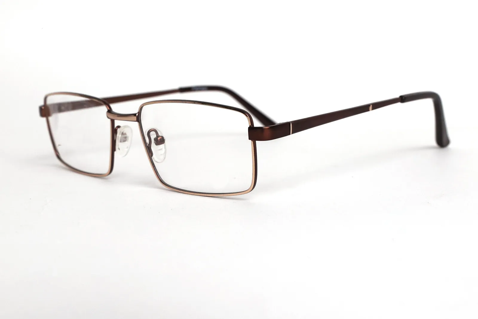 FOE 1618 Rectangle Gold Brown Full Rim Eyeglasses, view 3