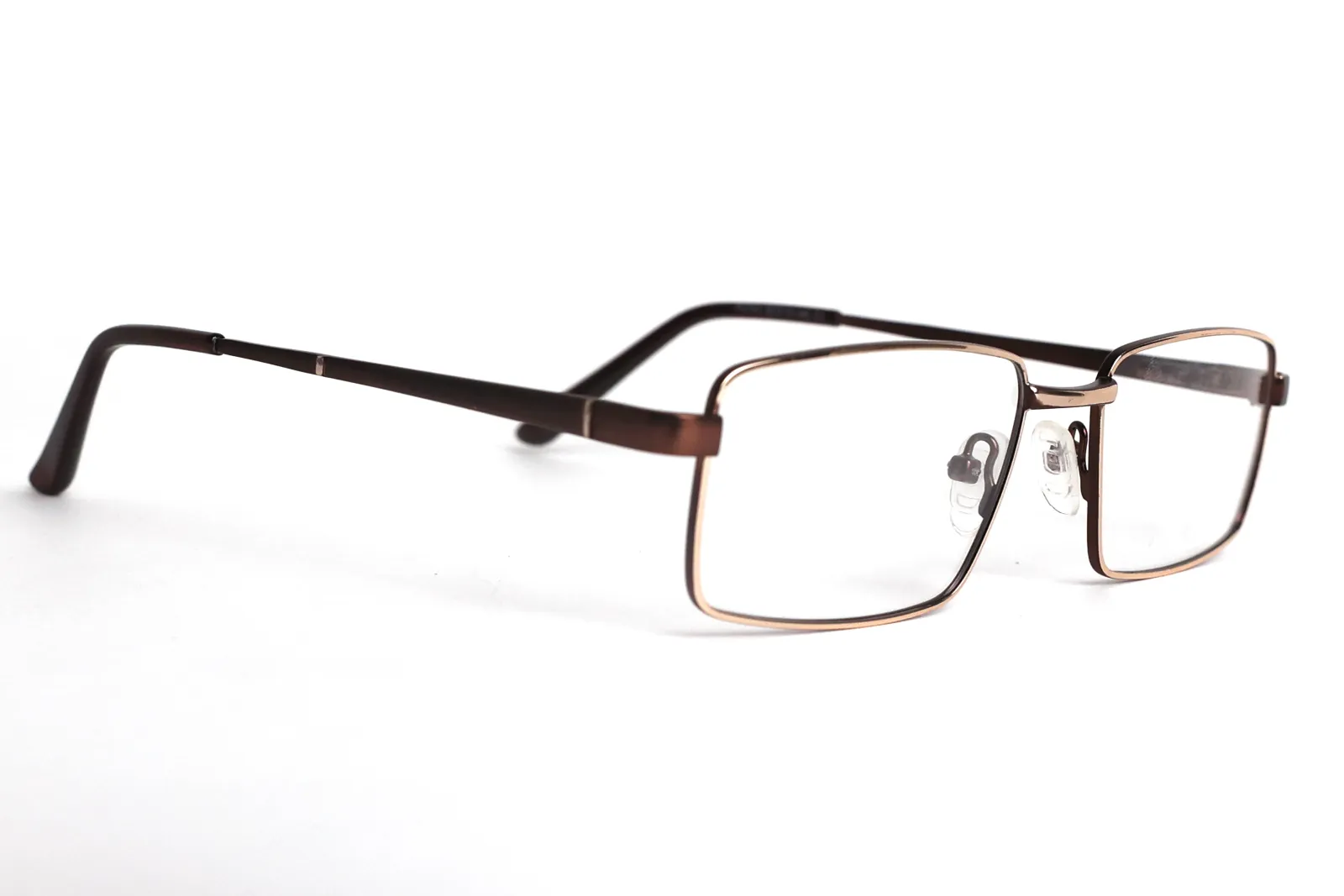 FOE 1618 Rectangle Gold Brown Full Rim Eyeglasses, view 4