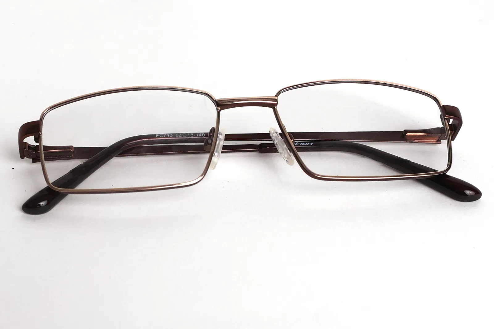 FOE 1618 Rectangle Gold Brown Full Rim Eyeglasses, view 5