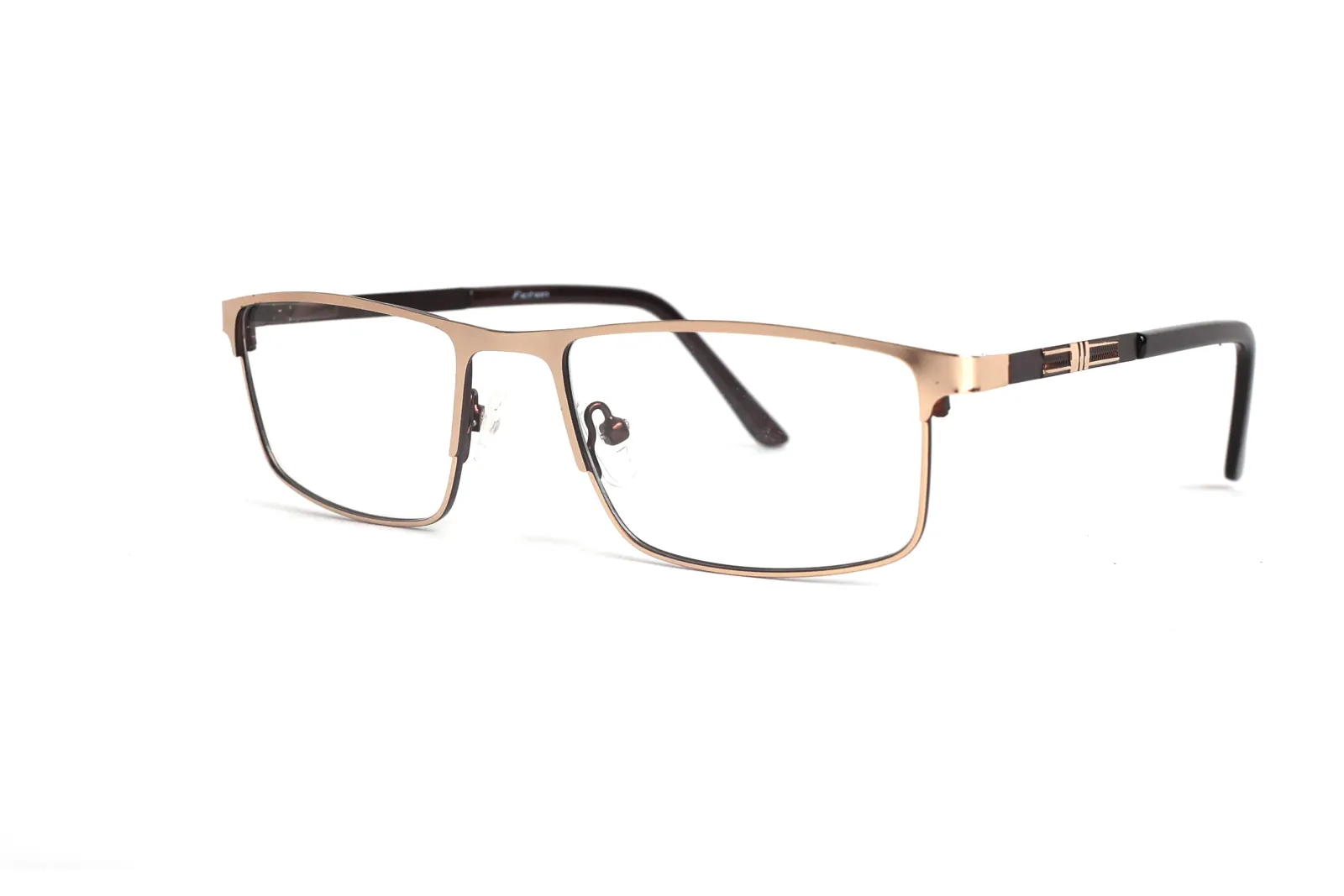 FOE 1619 Rectangle Gold Brown Full Rim Eyeglasses, view 4