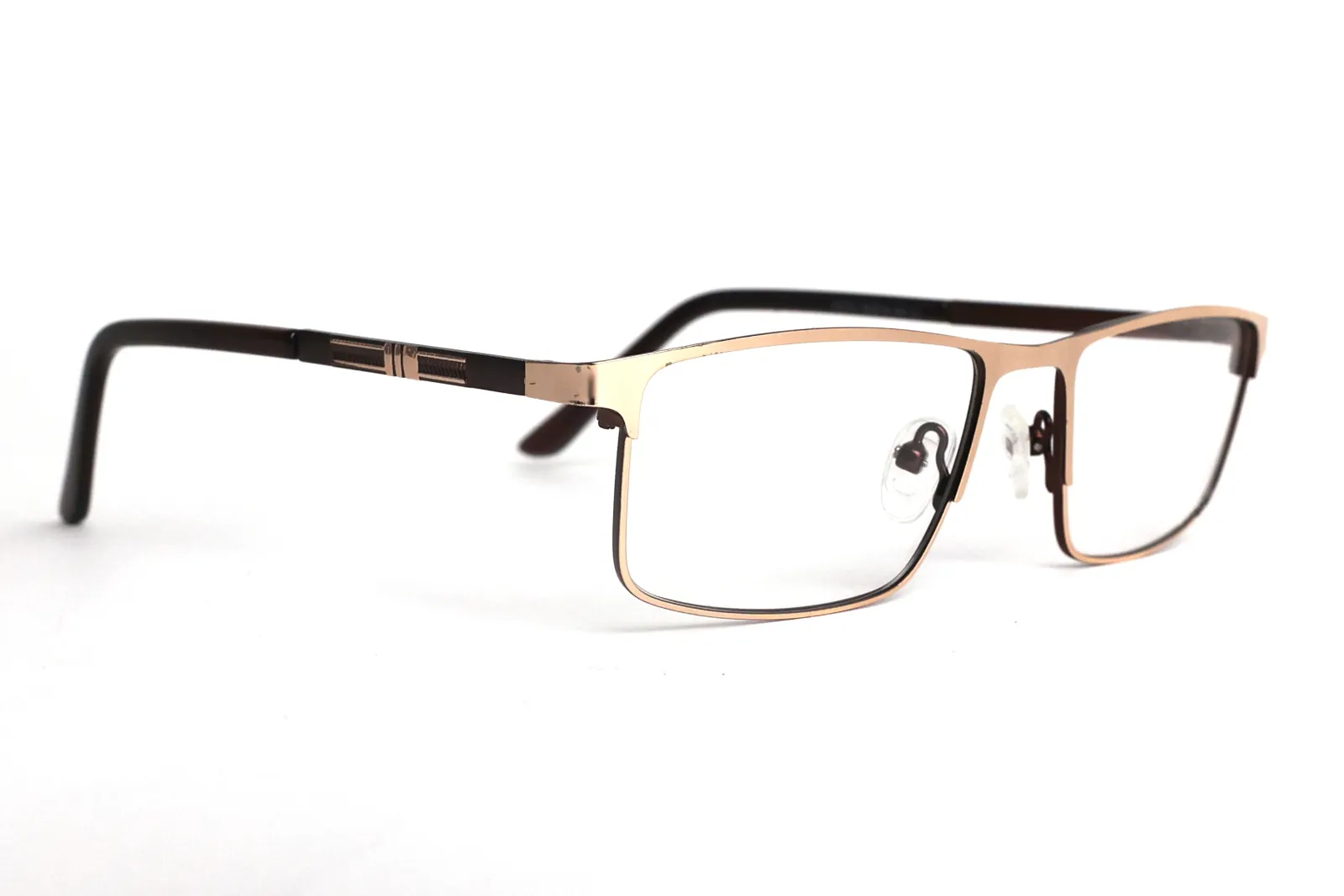 FOE 1619 Rectangle Gold Brown Full Rim Eyeglasses, view 5