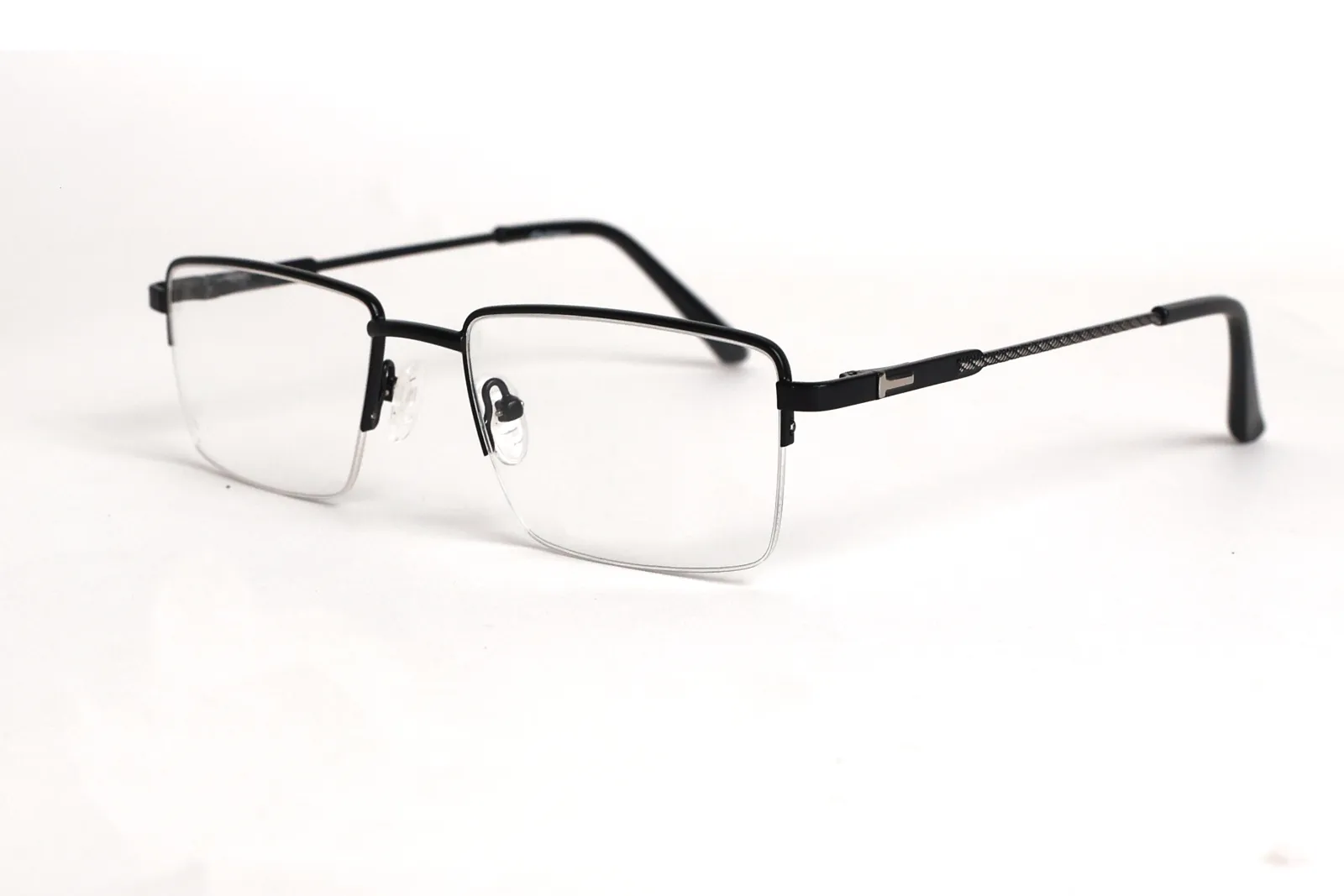 FOE 1620 Rectangle Gunmetal Half Rim Eyeglasses, view 3