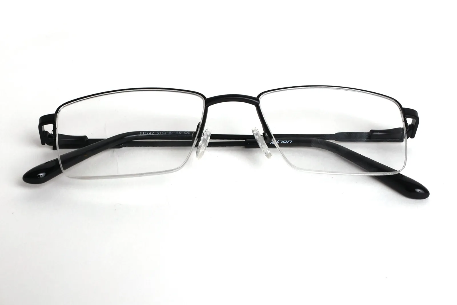 FOE 1620 Rectangle Gunmetal Half Rim Eyeglasses, view 5