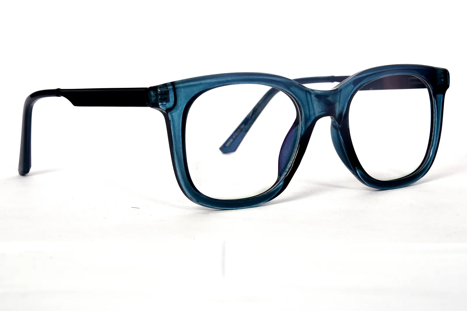 FOE 1622 Wayfarer Blue Transparent Full Rim Eyeglasses, view 4