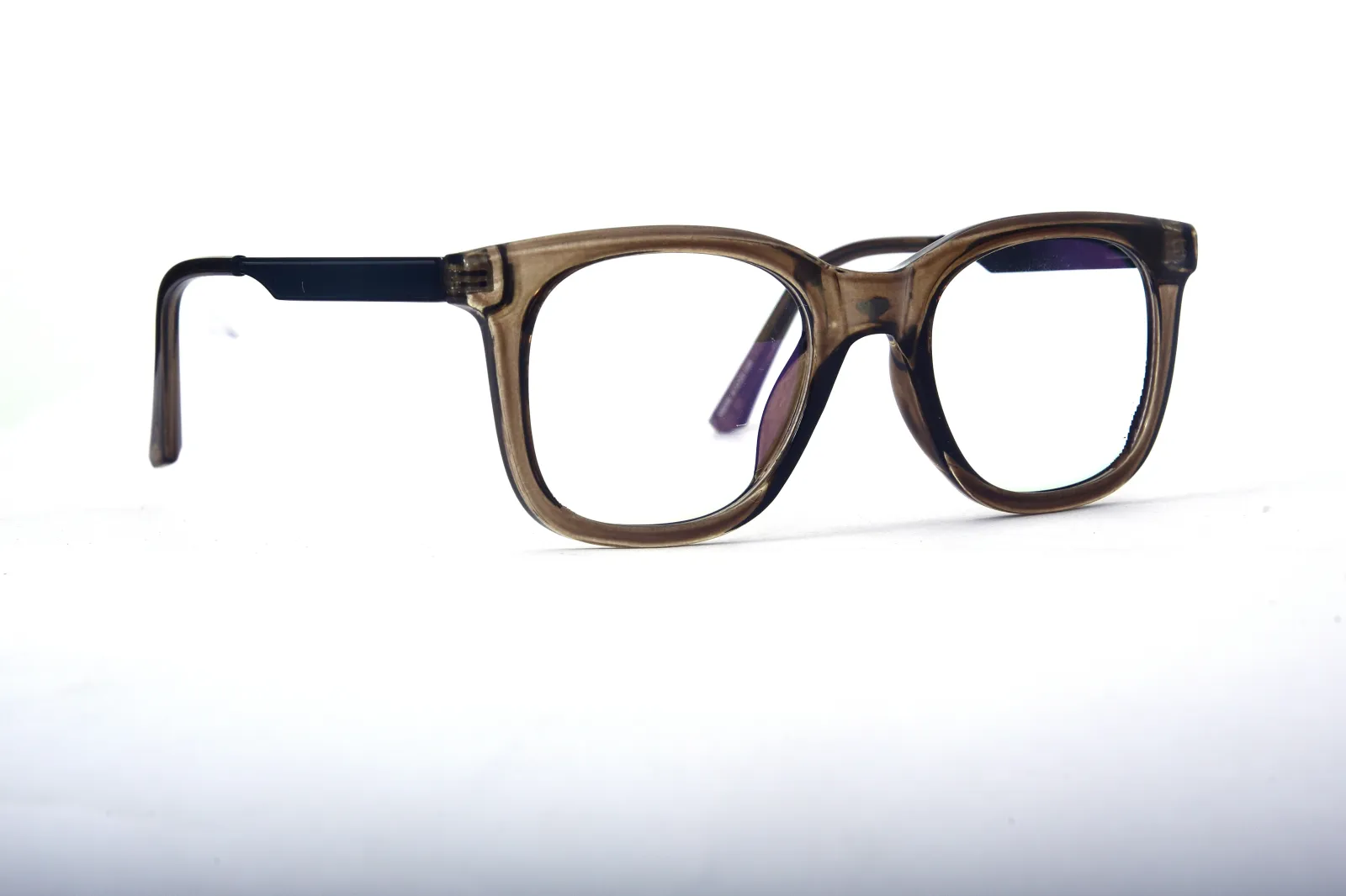 FOE 1624 Wayfarer Brown Transparent Full Rim Eyeglasses, view 2
