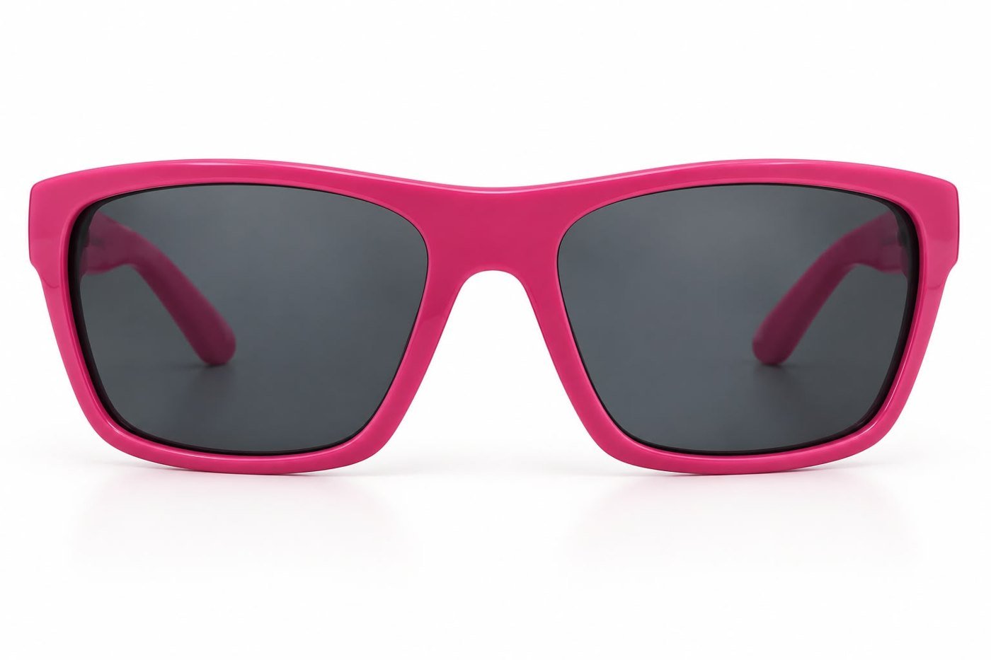 FOE 1662 Kids Polarised Sunglasses Pink Sporty Wrap - pink with light pink temples rectangle sunglasses