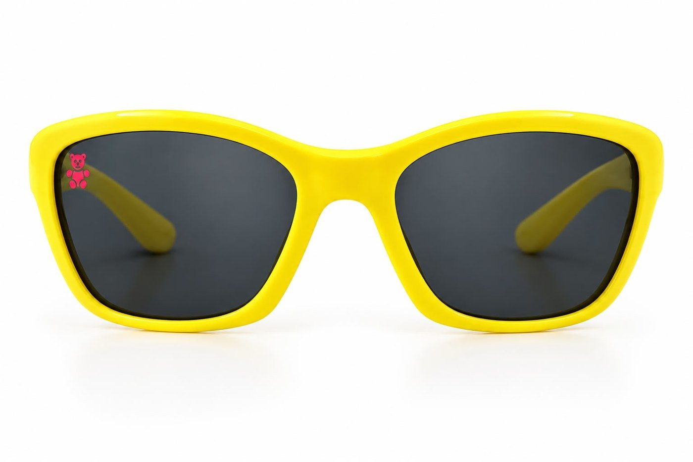 FOE 1661 Kids Polarised Sunglasses Yellow Sporty Wrap - yellow with navy temples rectangle sunglasses