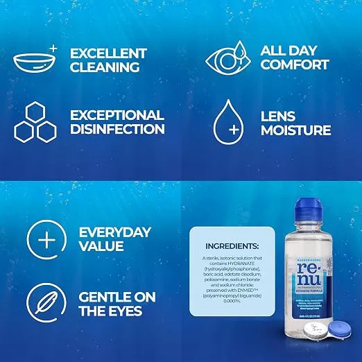 Bausch + Lomb Renu Advanced Multi Purpose Contact Lens Solution 60 ml, view 6