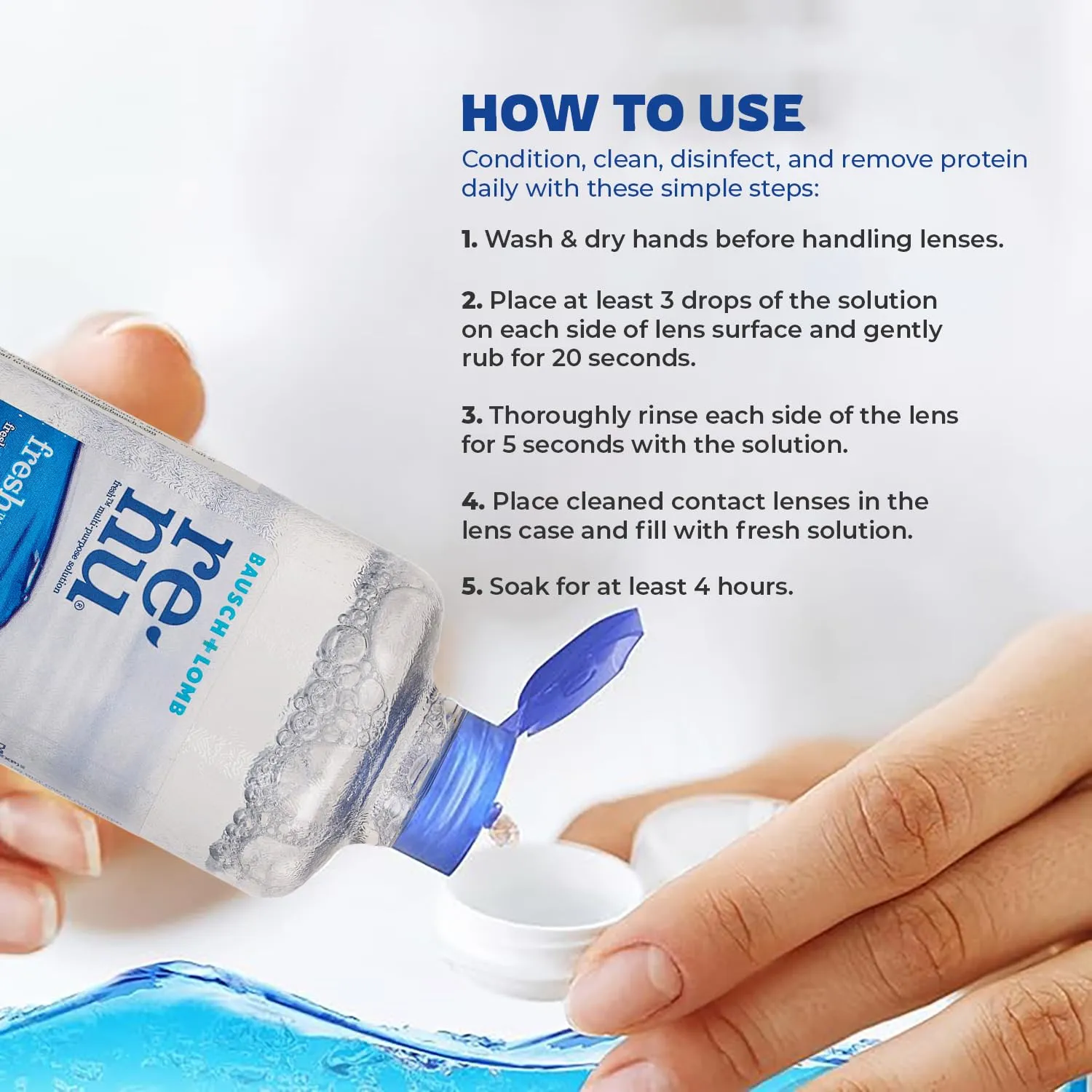 Bausch + Lomb Renu Advanced Multi Purpose Contact Lens Solution 60 ml, view 5