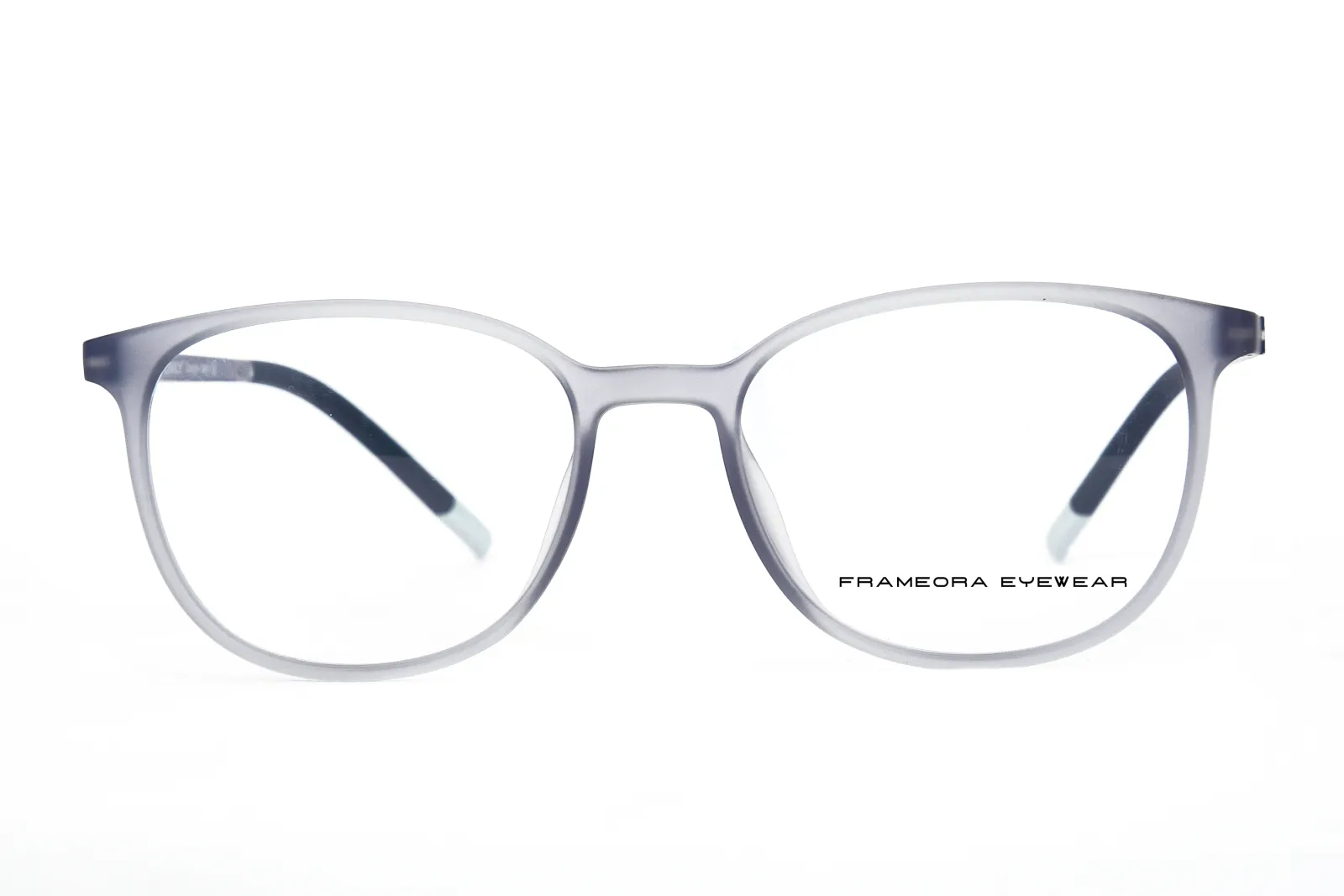 FOE Matte Gray Round Full Rim Eyeglasses