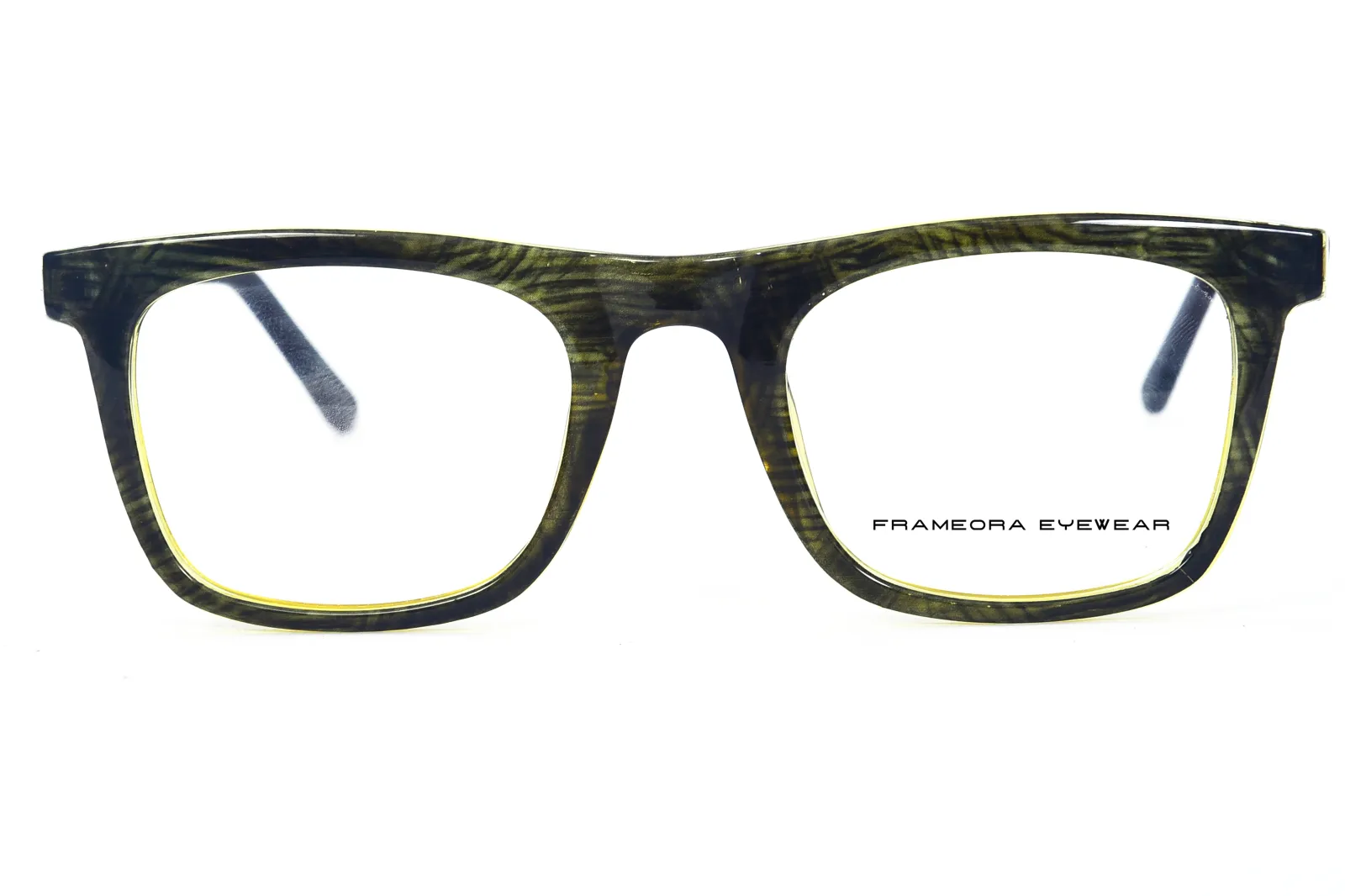 FOE Rectangle Black Yellow Full Rim Eyeglasses