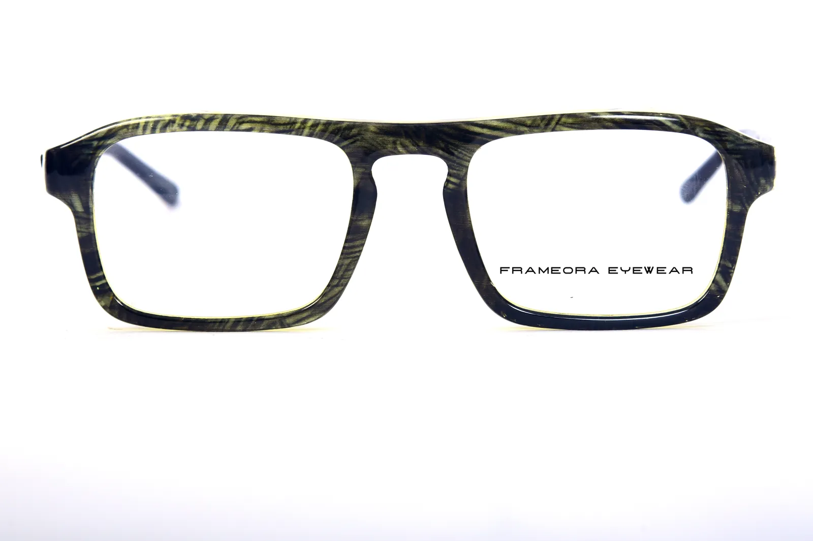 FOE Rectangle Black Yellow Full Rim Eyeglasses - 161534