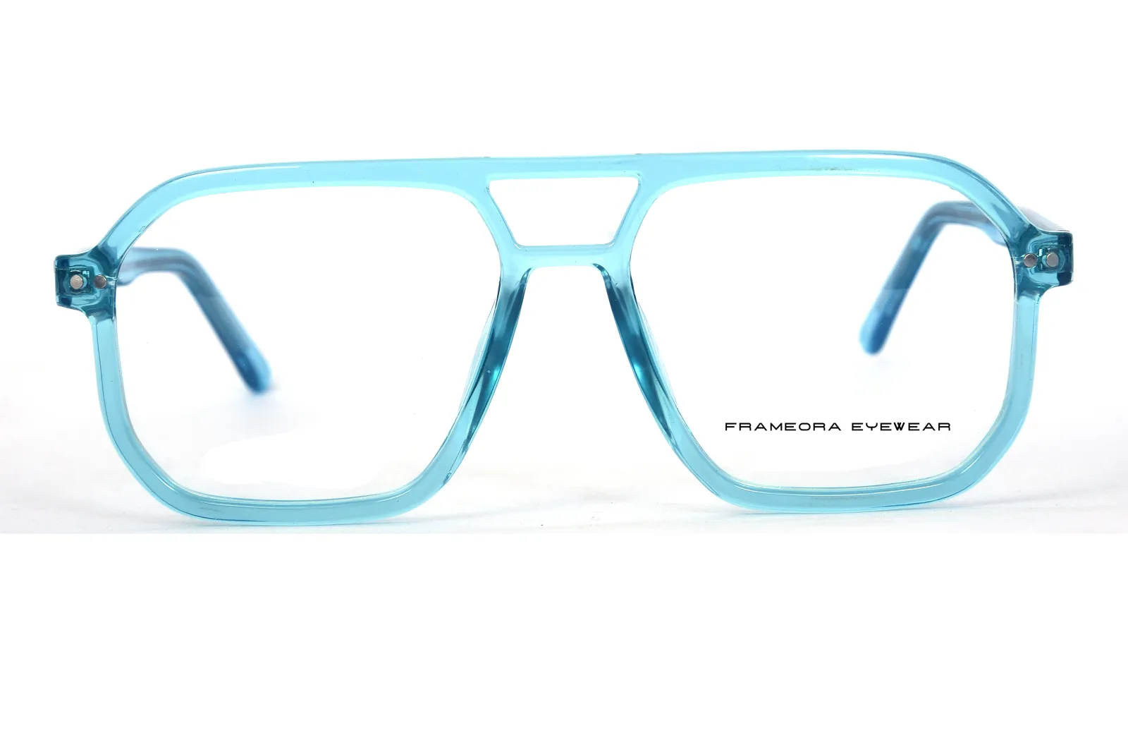 FOE Square Blue Transparent Full Rim Eyeglasses - 161537