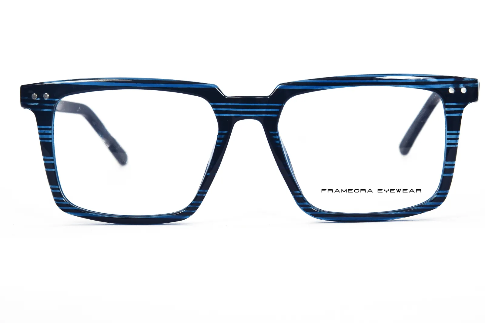 FOE Square Striped Blue Full Rim Eyeglasses - 161540