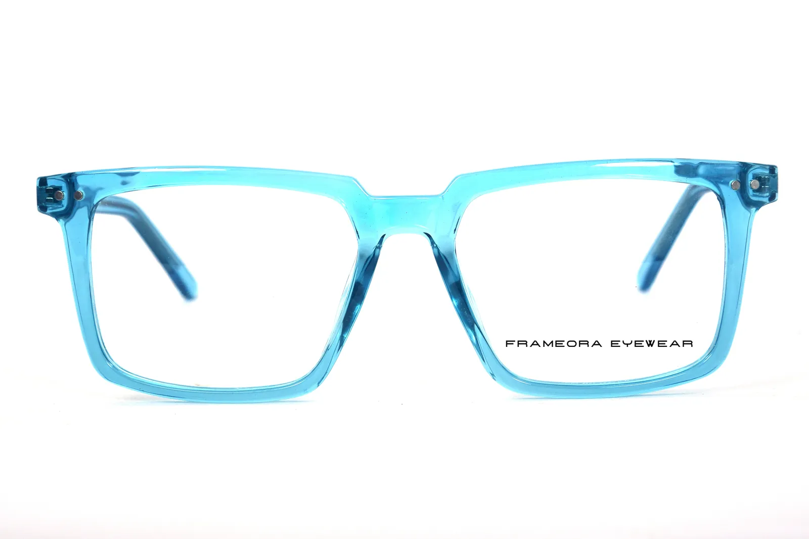 FOE Square Blue Transparent Full Rim Eyeglasses - 161542