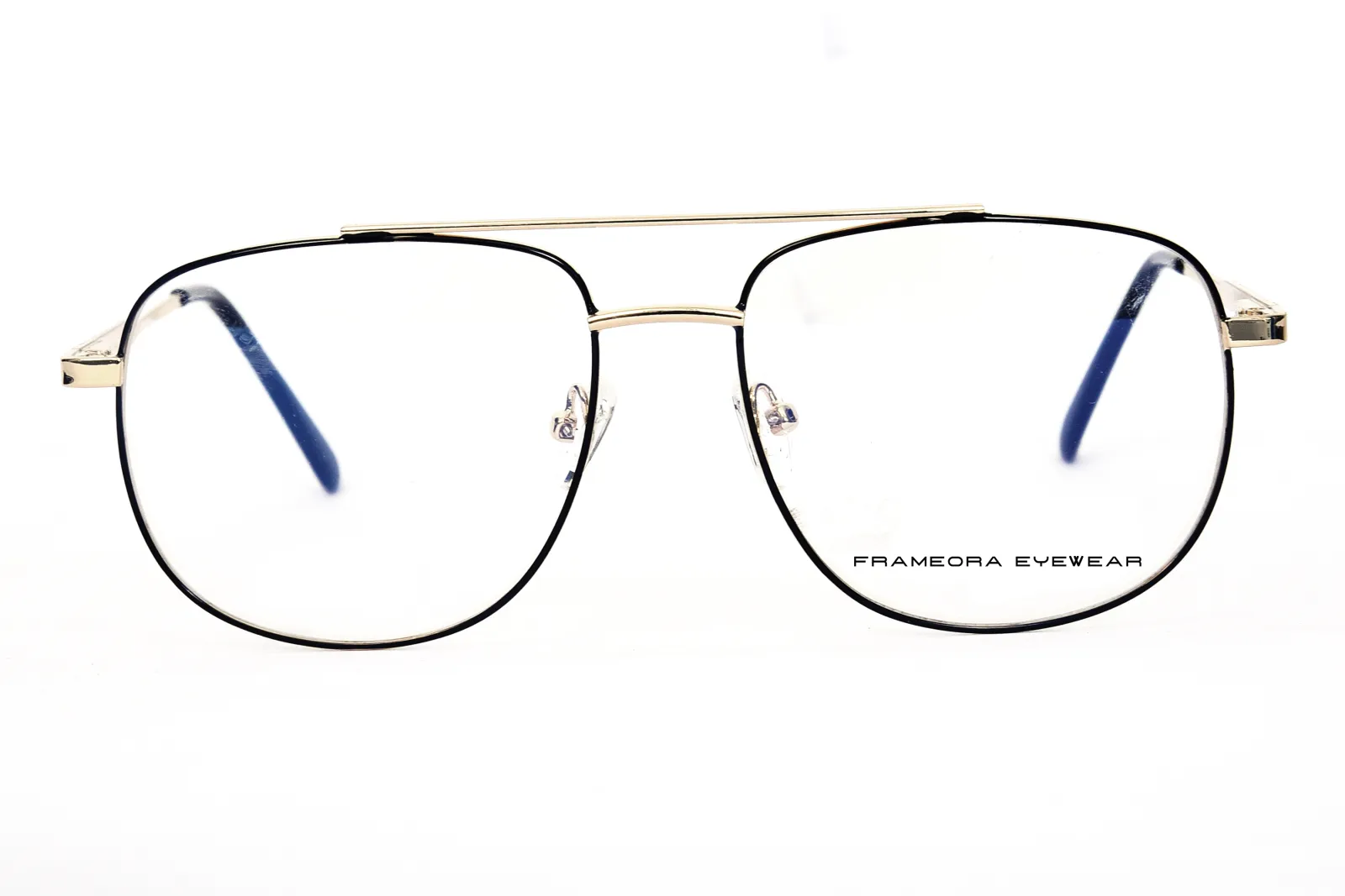 FOE Retro Black Gold Full Rim Eyeglasses - 161605