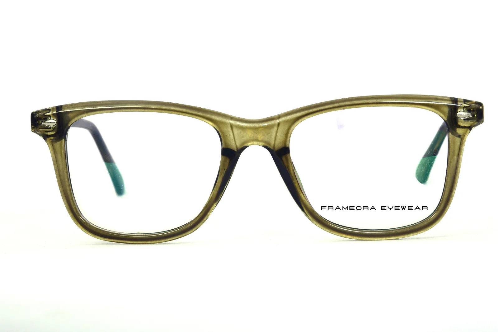 FOE Wayfarer Brown Transparent Full Rim Eyeglasses - 161624