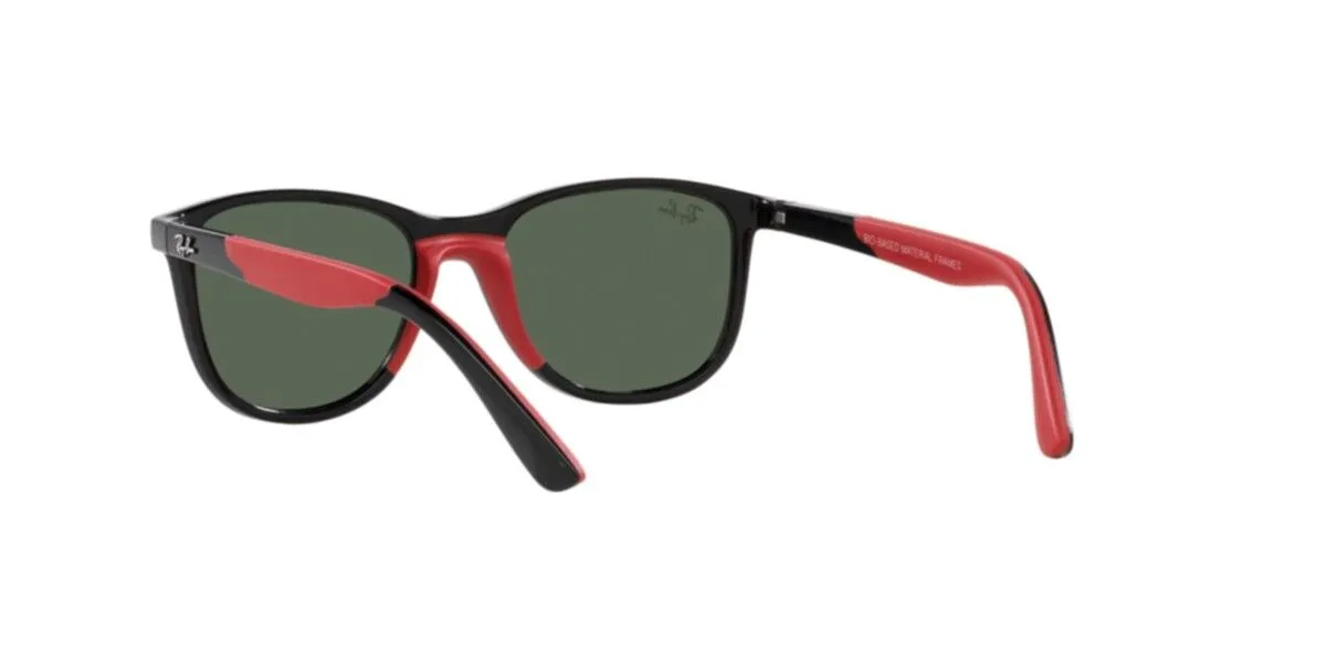 RayBan Kids Black Red Square 0RJ9077S Sunglasses, view 2