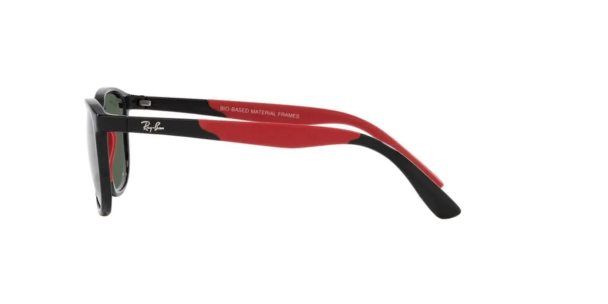 RayBan Kids Black Red Square 0RJ9077S Sunglasses, view 3